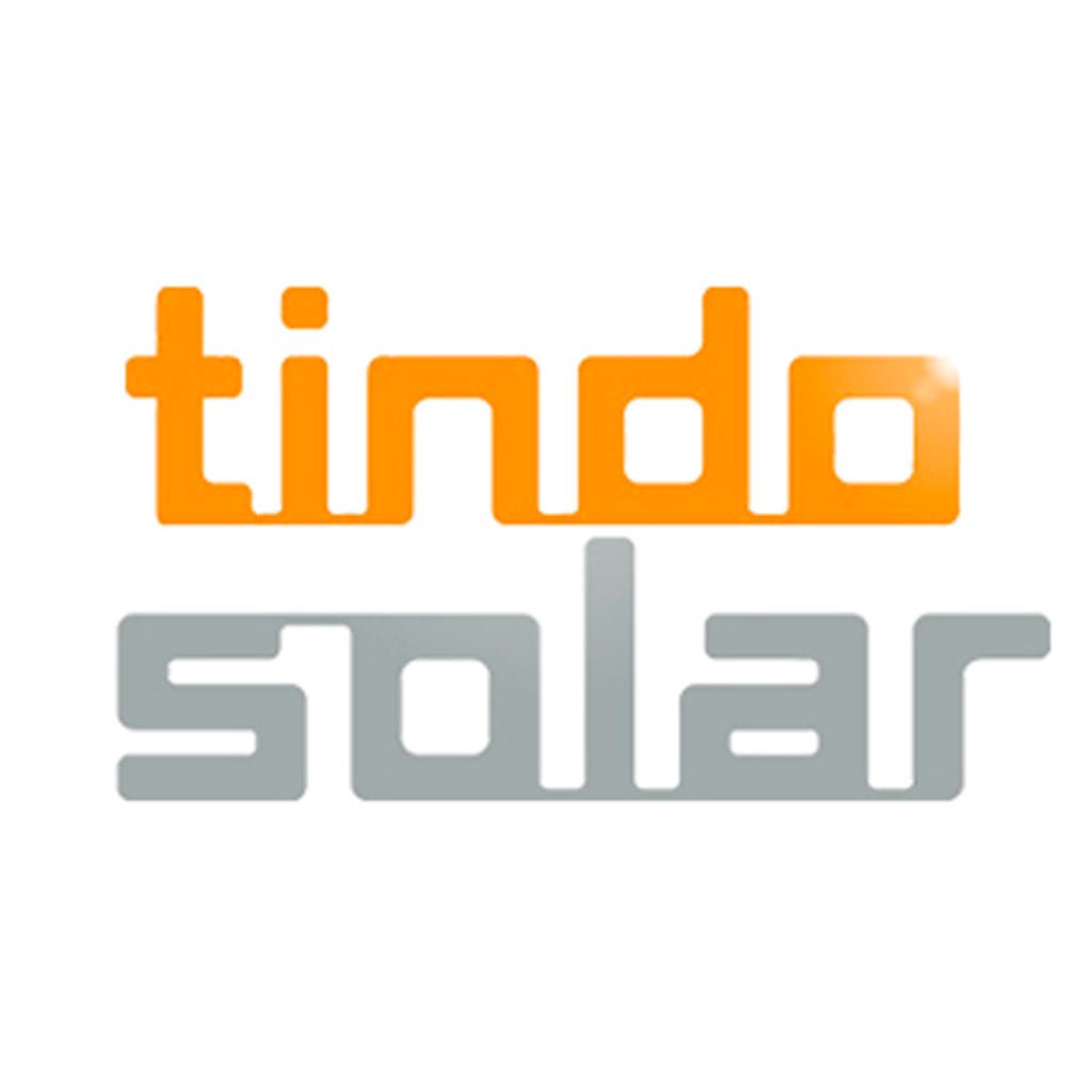 The Tindo Solar logo, as seen in Cairns, with "tindo" in orange above "solar" in gray, both in modern rounded font on white.